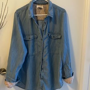 Pilcro (by Anthropologie) oversized denim jean shirt